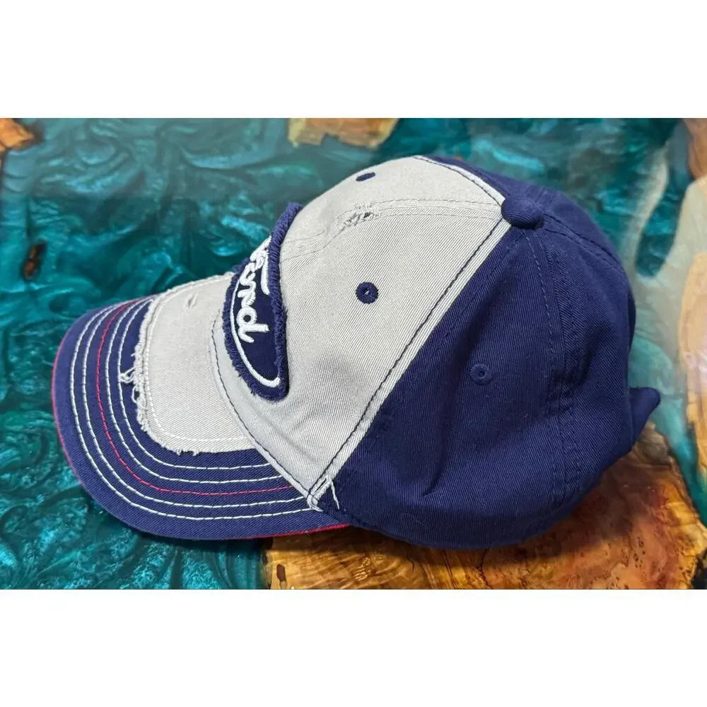 Ford Distressed Patch Logo OSFA Snapback Hat Cap Blue Gray Colorway